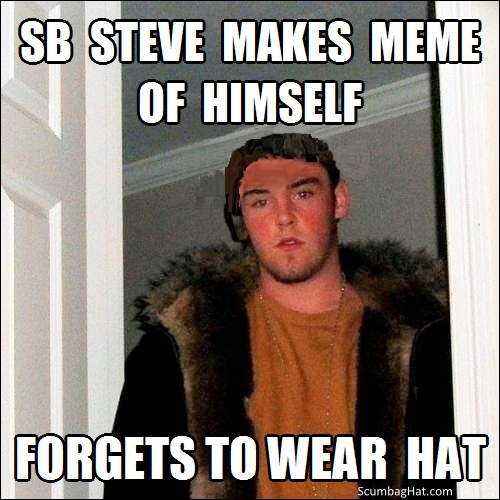 scumbag steve makes meme of himself